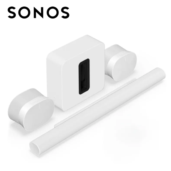 SONOS 旗艦級家庭劇院套裝組 Arc Ultra聲霸 + Sub G4 + Era300二顆 / 環繞無線智能 白色 台灣公司貨 SONOS 旗艦級家庭劇院套裝組 Arc Ultra聲霸 + Sub G4 + Era300二顆 / 環繞無線智能 白色 台灣公司貨