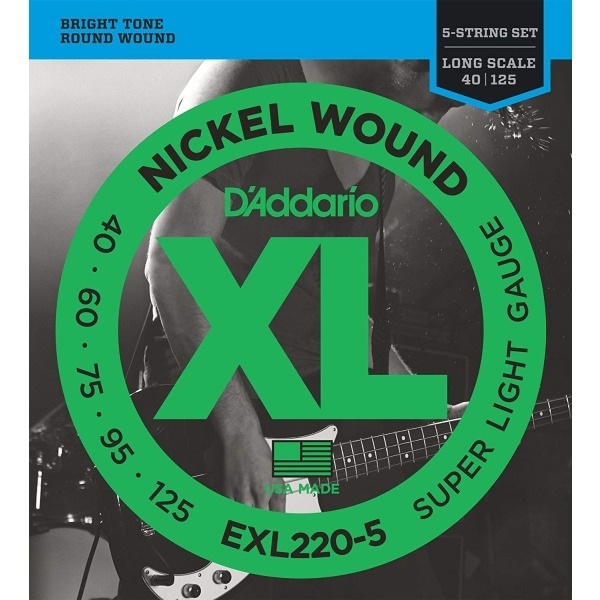 Daddario Exl220-5 貝斯五弦（40~125）【貝斯弦專賣店/進口貝斯弦/Exl-220-5/Daddario】 