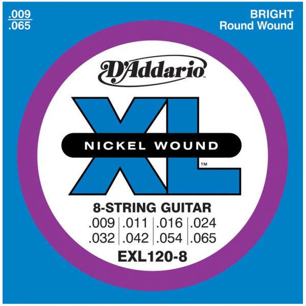Daddario Exl120-8 (09-65) 8弦專用電吉他弦 【Daddario】 