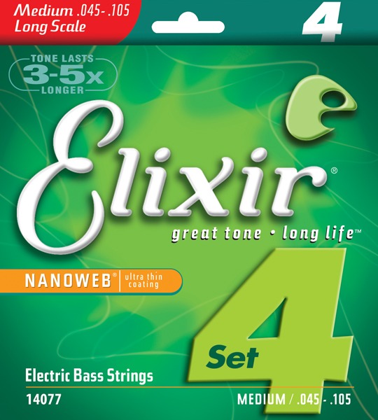 美國Elixir Nanoweb Bass弦 14077（.045~0.105）【貝斯弦專賣店/進口貝斯弦】 
