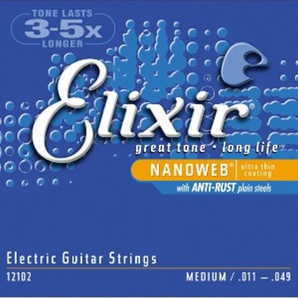 Elixir頂級電吉他弦-Nanoweb（12102）(11-49)【吉他弦專賣店/進口弦】 