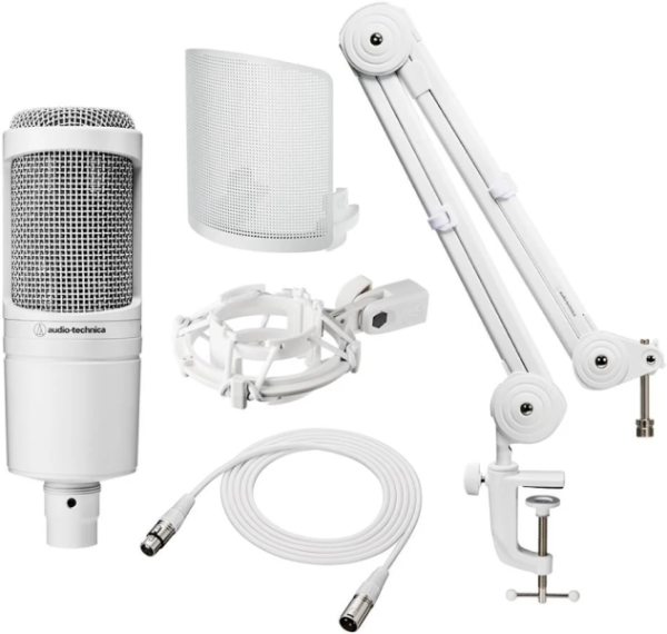 audio-technica 鐵三角 AT2020 限量白色 心形指向性 電容式 麥克風 套裝組 / White Party 直播套組 台灣公司貨 audio-technica 鐵三角 AT2020 限量白色 心形指向性 電容式 麥克風 套裝組 / White Party 直播套組 台灣公司貨