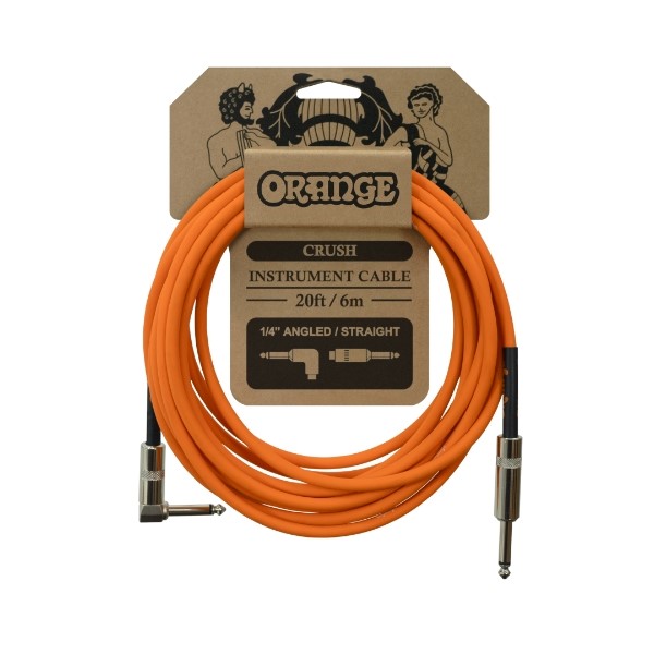 Orange CA037 CRUSH系列 6公尺 樂器專用導線 一直一L頭【吉他/貝斯/鍵盤/KEYBOARD/電子鼓適用】 