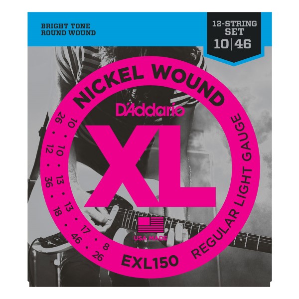 美國 DAddario EXL150 (10-46) 12弦專用 電吉他弦【EXL-150/吉他弦專賣店/DAddario】 