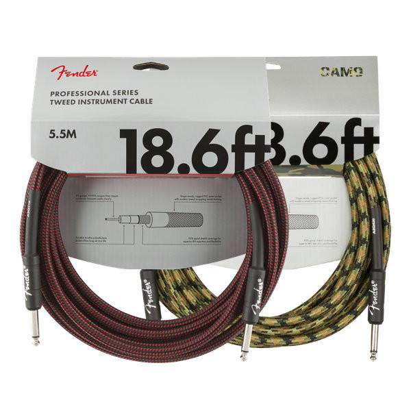 Fender 導線 5.5公尺 TWEED INSTRUMENT CABLE 【電吉他、木吉他、貝斯、烏克麗麗皆適用】 Fender,導線,5.5公尺,TWEED INSTRUMENT CABLE