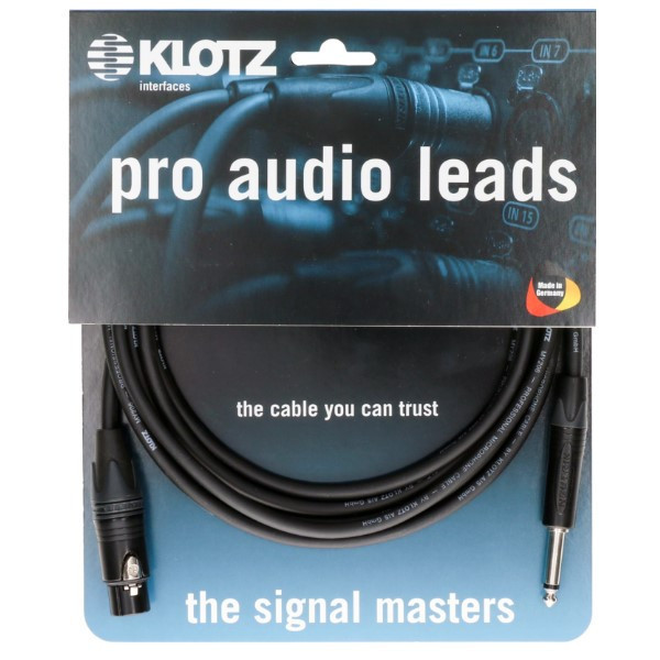德國製 Klotz M1FP1N1000 10公尺 麥克風線 XLR(母) to TS(公) 原廠公司貨 XLR(母) to TS(公) 原廠公司貨
