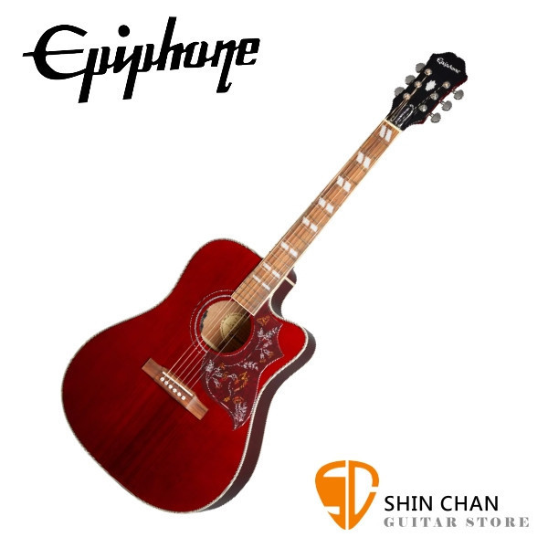 Epiphone Hummingbird EC Studio蜂鳥切角41吋可插電民謠吉他 酒紅限量版 電木吉他 EEHBCWRNH Epiphone Hummingbird EC Studio蜂鳥切角41吋可插電民謠吉他 酒紅限量版 電木吉他 
Epiphone Hummingbird EC Studio — Wine Red 限量版