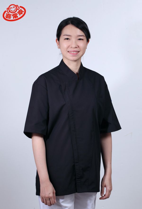 黑/拉鍊式廚師服 