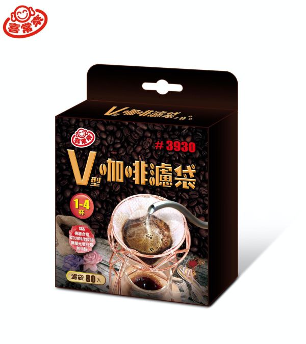 #3930*V型咖啡濾袋4人80P 