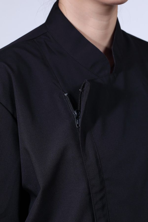 黑/拉鍊式廚師服 