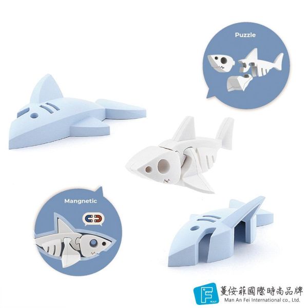 磁吸骨骼拼圖-鯊魚 