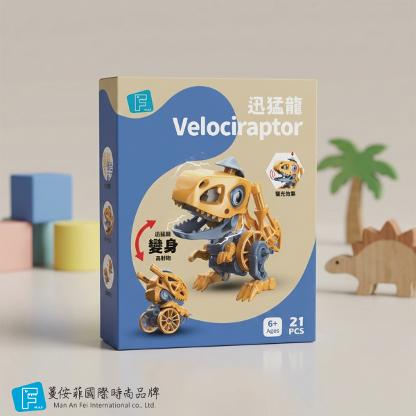 3D聲光恐龍-迅猛龍VS高射砲 
