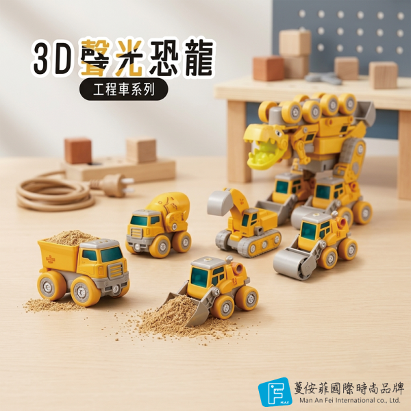 3D聲光恐龍-工程車系列 