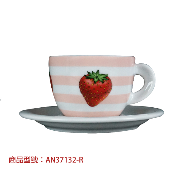 【d'ANCAP】草莓甜心卡布杯組(2杯2盤) d’ANCAP,ANCAP,咖啡杯,瓷杯,義大利咖啡杯,濃縮杯,卡布杯,拿鐵杯,咖啡器具,義大利製造,老爸咖啡,咖啡,lebarcoffee,coffee