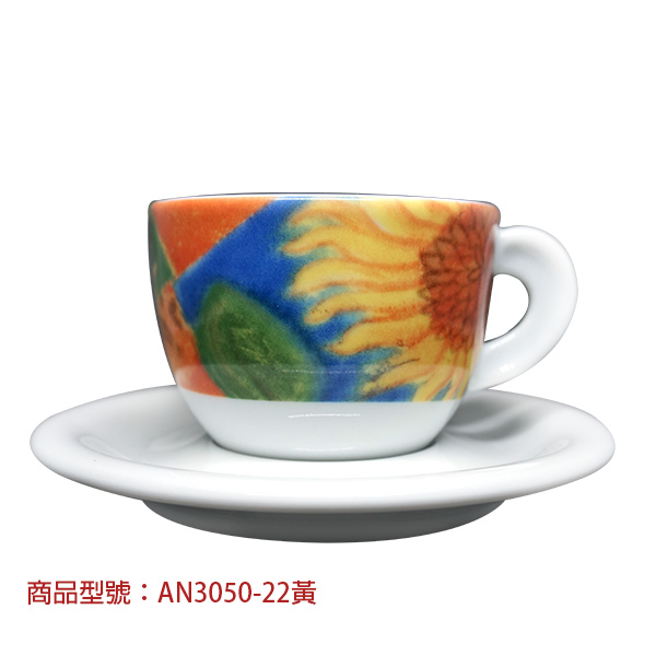 【d'ANCAP】向日葵卡布杯組(2杯2盤) d’ANCAP,ANCAP,咖啡杯,瓷杯,義大利咖啡杯,濃縮杯,卡布杯,拿鐵杯,咖啡器具,義大利製造,老爸咖啡,咖啡,lebarcoffee,coffee