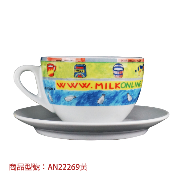 【d'ANCAP】Milk On Line萬用杯組(2杯2盤) d’ANCAP,ANCAP,咖啡杯,瓷杯,義大利咖啡杯,濃縮杯,卡布杯,拿鐵杯,咖啡器具,義大利製造,老爸咖啡,咖啡,lebarcoffee,coffee