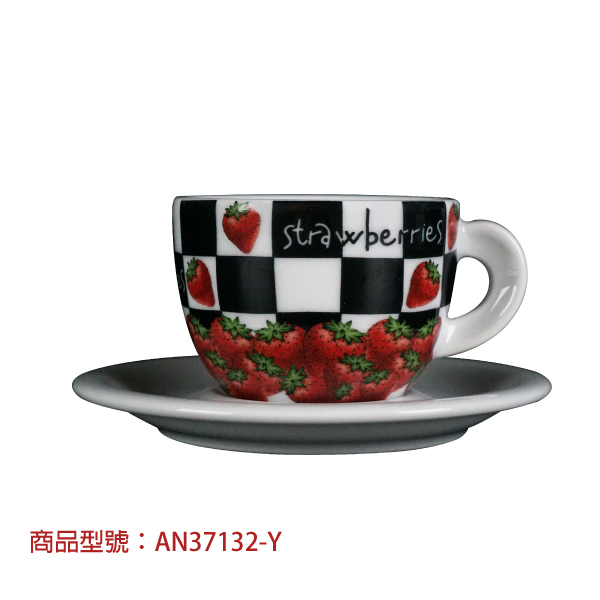 【d'ANCAP】草莓甜心卡布杯組(2杯2盤) d’ANCAP,ANCAP,咖啡杯,瓷杯,義大利咖啡杯,濃縮杯,卡布杯,拿鐵杯,咖啡器具,義大利製造,老爸咖啡,咖啡,lebarcoffee,coffee