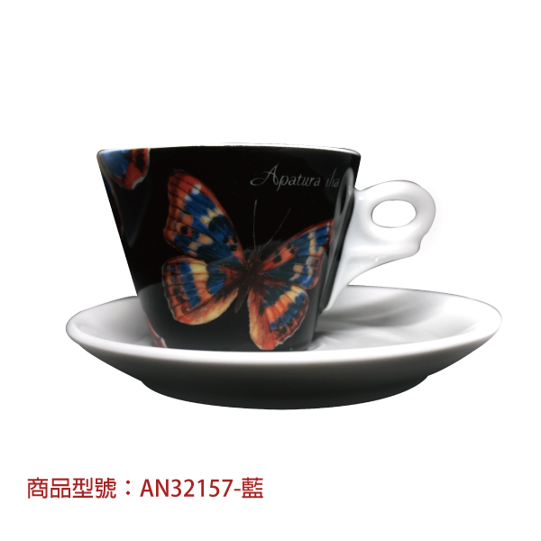 【d'ANCAP】奇幻蝴蝶卡布杯組(2杯2盤) d’ANCAP,ANCAP,咖啡杯,瓷杯,義大利咖啡杯,濃縮杯,卡布杯,拿鐵杯,咖啡器具,義大利製造,老爸咖啡,咖啡,lebarcoffee,coffee
