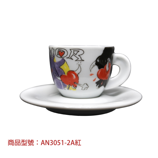 【d'ANCAP】愛情濃縮杯組(2杯2盤) d’ANCAP,ANCAP,咖啡杯,瓷杯,義大利咖啡杯,濃縮杯,卡布杯,拿鐵杯,咖啡器具,義大利製造,老爸咖啡,咖啡,lebarcoffee,coffee