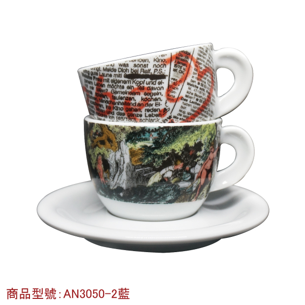 【d'ANCAP】愛情卡布杯組(2個2盤) d’ANCAP,ANCAP,咖啡杯,瓷杯,義大利咖啡杯,濃縮杯,卡布杯,拿鐵杯,咖啡器具,義大利製造,老爸咖啡,咖啡,lebarcoffee,coffee