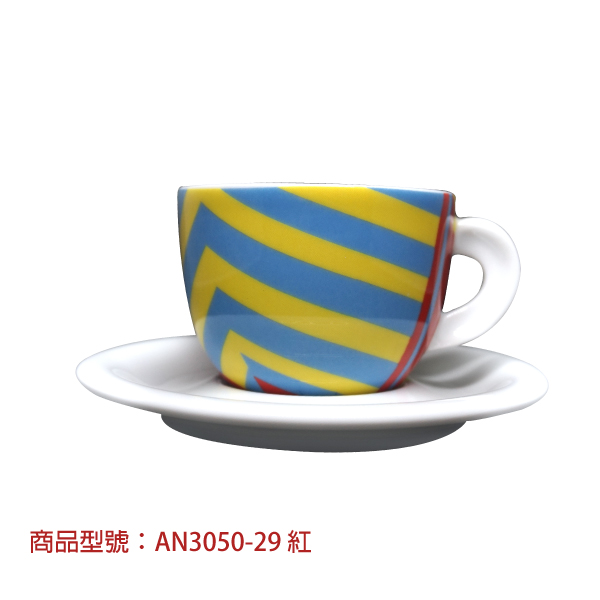 【d'ANCAP】奔放的線卡布杯組(2杯2盤) d’ANCAP,ANCAP,咖啡杯,瓷杯,義大利咖啡杯,濃縮杯,卡布杯,拿鐵杯,咖啡器具,義大利製造,老爸咖啡,咖啡,lebarcoffee,coffee