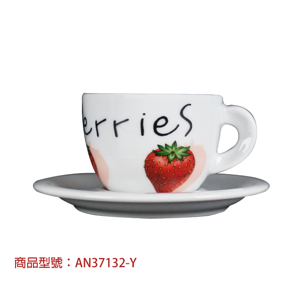 【d'ANCAP】草莓甜心卡布杯組(2杯2盤) d’ANCAP,ANCAP,咖啡杯,瓷杯,義大利咖啡杯,濃縮杯,卡布杯,拿鐵杯,咖啡器具,義大利製造,老爸咖啡,咖啡,lebarcoffee,coffee