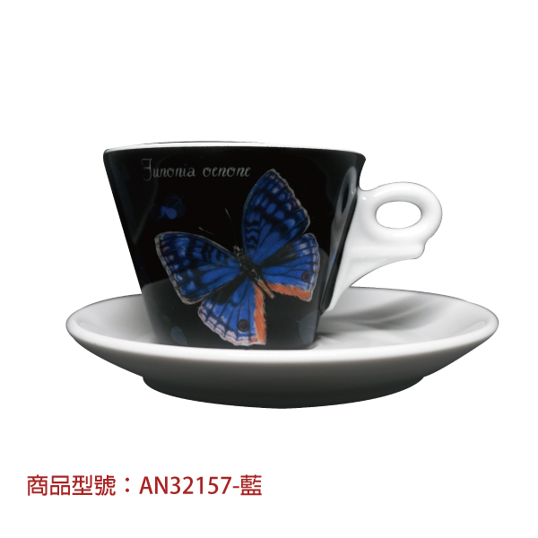 【d'ANCAP】奇幻蝴蝶卡布杯組(2杯2盤) d’ANCAP,ANCAP,咖啡杯,瓷杯,義大利咖啡杯,濃縮杯,卡布杯,拿鐵杯,咖啡器具,義大利製造,老爸咖啡,咖啡,lebarcoffee,coffee