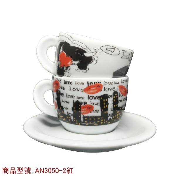 【d'ANCAP】愛情卡布杯組(2個2盤) d’ANCAP,ANCAP,咖啡杯,瓷杯,義大利咖啡杯,濃縮杯,卡布杯,拿鐵杯,咖啡器具,義大利製造,老爸咖啡,咖啡,lebarcoffee,coffee