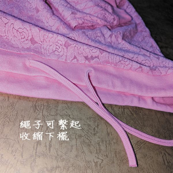 【PANGCHI 龐吉】玫色蕾絲休閒帽T 