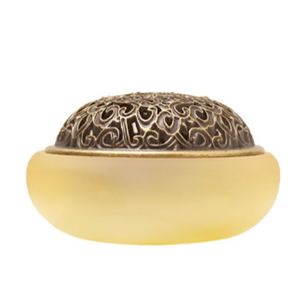 【贈品】 琉璃微盤香爐 (琥珀) 