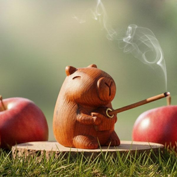 原木香【限量300組】卡皮巴拉香插 悠閒薰香組 水豚 百年香柏 龍柏 果香 Q版造型 套組 無黏香 桂花香 台灣肖楠樹頭 北越肖楠 桌面小物 擺設 原木公仔 藝品 避邪 淨化 磁場 守財 招財 好人緣 卡皮巴拉香插,水豚,香插,香柏香插,百年香柏,香柏,龍柏,套組,無黏香,無拈香,桂花,黃金桂花,香柏無黏香,肖楠,梢楠,北越肖楠,肖楠無黏香,台灣肖楠,樹頭,包青天