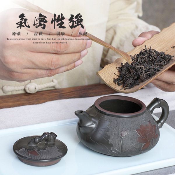 原木香 坭興陶 荷花壺 約200ml 茶具 茶杯 茶壺 陶具 陶瓷 陶藝 陶器 手工製 養茶 紫泥 白泥  招財 開運 聚財 風水 財位 引財氣 坭興陶,荷花壺,陶具,陶瓷,茶具,茶壺,陶藝,藝品,手工茶壺