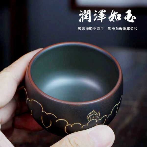 原木香 坭興陶 財源滾滾杯 約100ml 茶具 茶杯 茶壺 陶具 陶瓷 陶藝 陶器 手工製 養茶 紫泥 白泥  招財 開運 聚財 風水 財位 引財氣 坭興陶,手工,陶具,陶瓷,陶器,茶杯,茶具,茶壺,陶壺,手工茶壺,招財 開運,聚財,聚財,風水,財位,引財氣