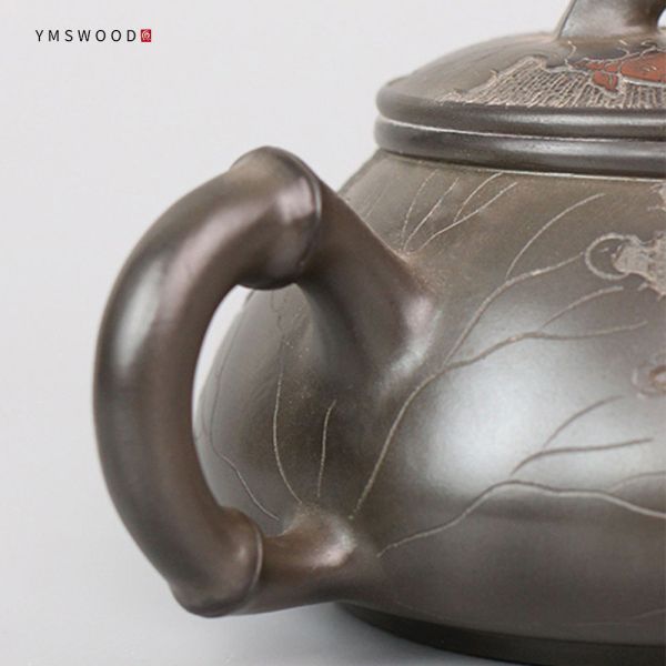 原木香 坭興陶 荷花壺 約200ml 茶具 茶杯 茶壺 陶具 陶瓷 陶藝 陶器 手工製 養茶 紫泥 白泥  招財 開運 聚財 風水 財位 引財氣 坭興陶,荷花壺,陶具,陶瓷,茶具,茶壺,陶藝,藝品,手工茶壺