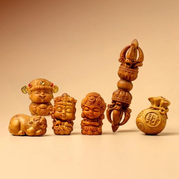 原木香 澳洲老山檀香迷你藝品 公仔 Q版 藝品 澳洲老山檀香 財神 觀音 地藏王 福袋 金剛杵 貔貅 小神仙 招財 平安 學業 