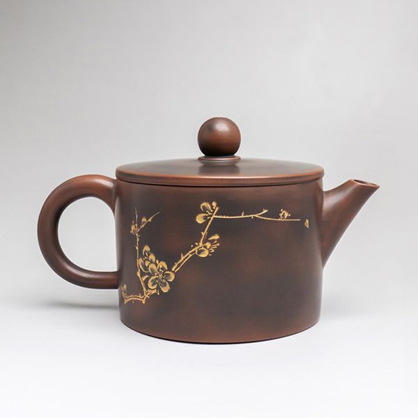 原木香 坭興陶 寒梅飄香壺 約200ml 陶具 陶瓷 茶具 茶壺 陶藝 藝品 手工茶壺  招財 開運 聚財 聚財  風水 財位 引財氣 坭興陶,寒梅飄香壺,陶具,陶瓷,茶具,茶壺,陶藝,藝品,手工茶壺