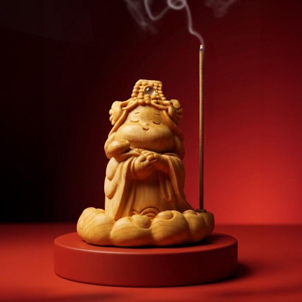 原木香 【媽祖活動】 百年崖柏媽祖香插 海上媽祖 古崖柏 香插 線香座 雕刻藝品 媽祖藝品 Q版造型 避邪 保平安 手把件 原木藝品 桌面小物 擺飾 擺件 繞境 結緣 