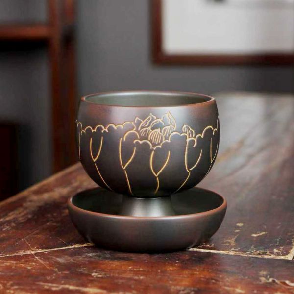 原木香 坭興陶 財源滾滾杯 約100ml 茶具 茶杯 茶壺 陶具 陶瓷 陶藝 陶器 手工製 養茶 紫泥 白泥  招財 開運 聚財 風水 財位 引財氣 坭興陶,手工,陶具,陶瓷,陶器,茶杯,茶具,茶壺,陶壺,手工茶壺,招財 開運,聚財,聚財,風水,財位,引財氣