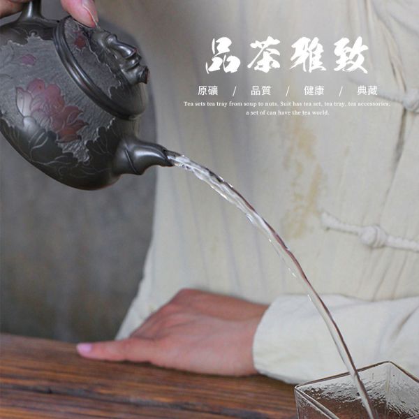 原木香 坭興陶 荷花壺 約200ml 茶具 茶杯 茶壺 陶具 陶瓷 陶藝 陶器 手工製 養茶 紫泥 白泥  招財 開運 聚財 風水 財位 引財氣 坭興陶,荷花壺,陶具,陶瓷,茶具,茶壺,陶藝,藝品,手工茶壺
