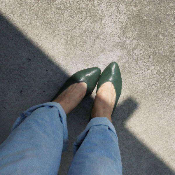 【試穿鞋福利】完整包覆腳版波浪中跟鞋 