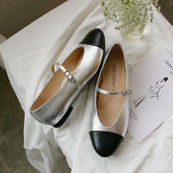 【接單手工製】拼接瑪莉珍平底鞋 