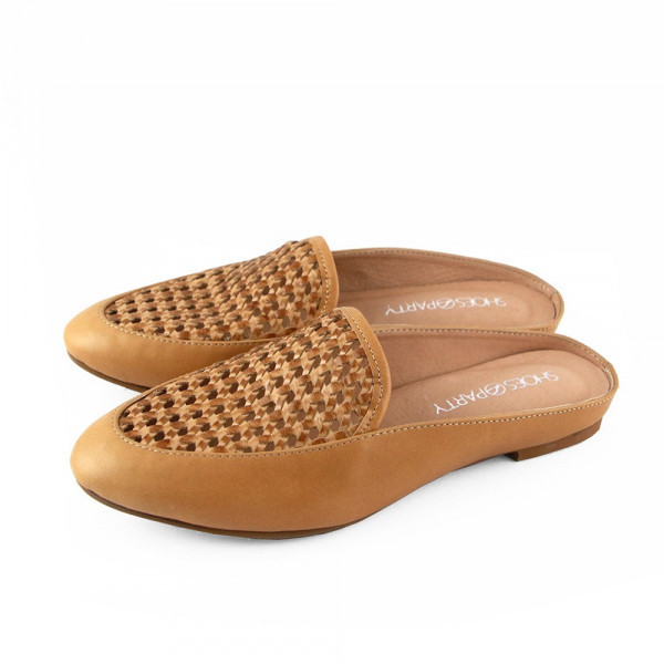 【試穿鞋福利】一套就走，真皮手工編織穆勒鞋 