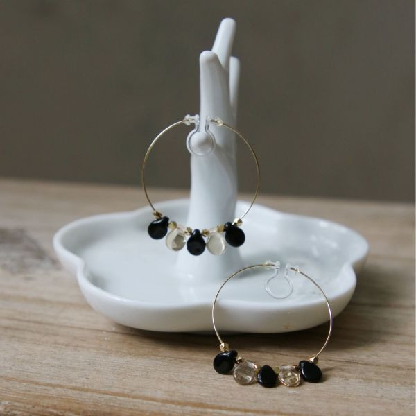 【現貨_日本手做飾品】秋夜閃耀耳環／無耳洞耳環 