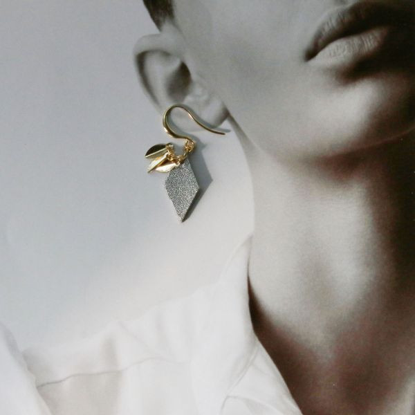 【現貨_日本手做飾品團】限量_無耳洞對應_異素材拼接耳環 