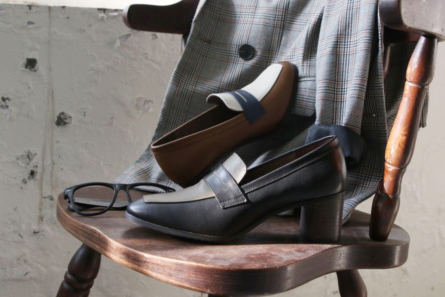 【試穿鞋福利】接單手工製_圓中帶方拚色樂福鞋 