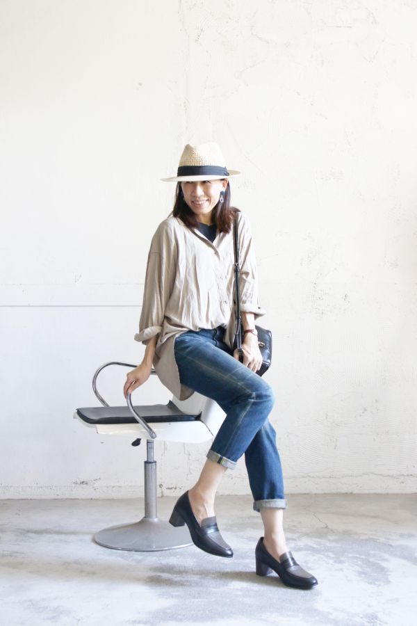 【試穿鞋福利】接單手工製_圓中帶方拚色樂福鞋 