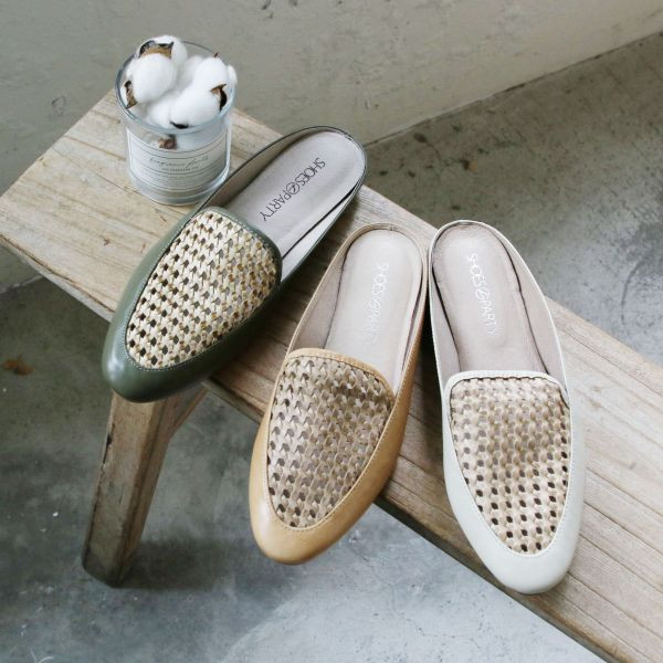 【試穿鞋福利】一套就走，真皮手工編織穆勒鞋 