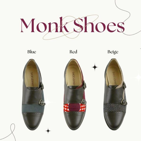 【接單手工製】外尖內圓拼接牛津孟克鞋 