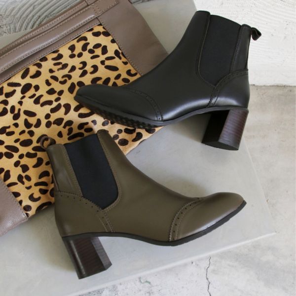 【試穿鞋福利】方中帶尖！顯腳小牛津風鬆緊帶短靴 