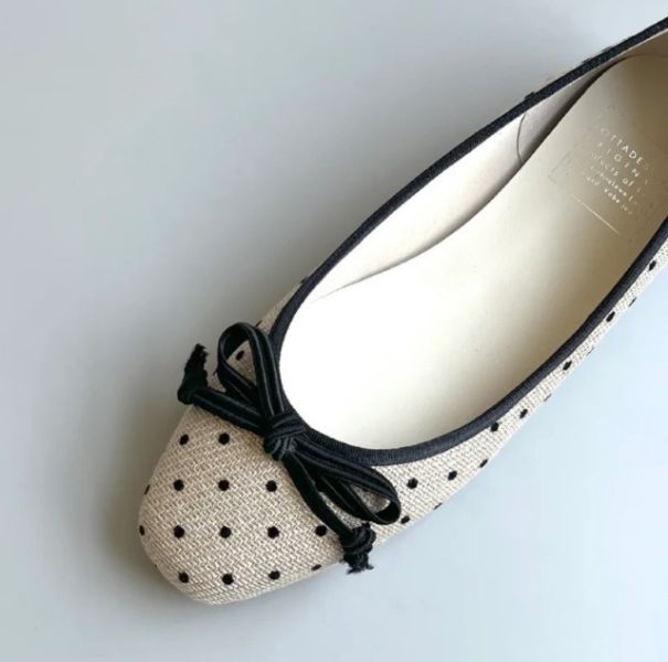 【方頭芭蕾團購】【點點布】DALI日本製晴雨兩穿小方頭芭蕾舞鞋 
